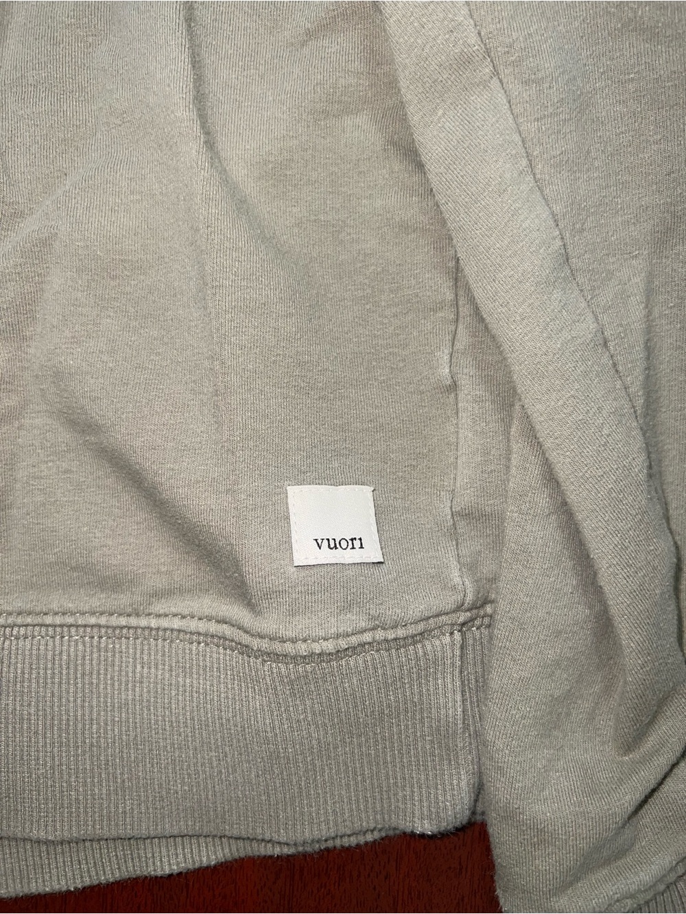 Vuori Sage Green Pullover Hoodie with Striped Drawcords - Picture 3 of 4